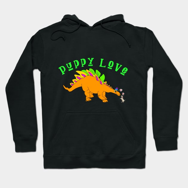 Puppy Stegosaurus Dinosaur Love Hoodie by EmmaFifield